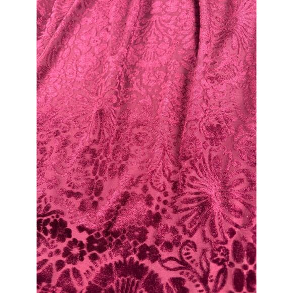 Velvet Burnout Top Purple Wine Cold Shoulder Blouse Whimsigoth 2X Dark Romantic - Picture 8 of 9